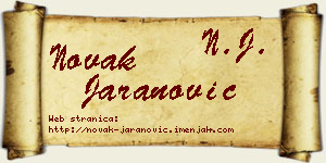 Novak Jaranović vizit kartica